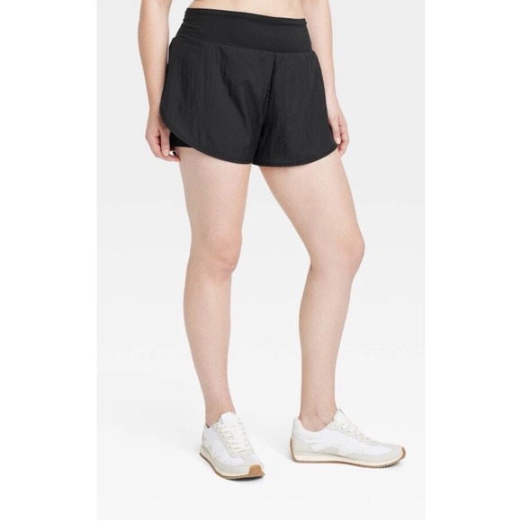 All In Motion Women's Woven High Rise 2 in 1 Run Shorts 3" Black Size XLarge - Picture 1 of 5